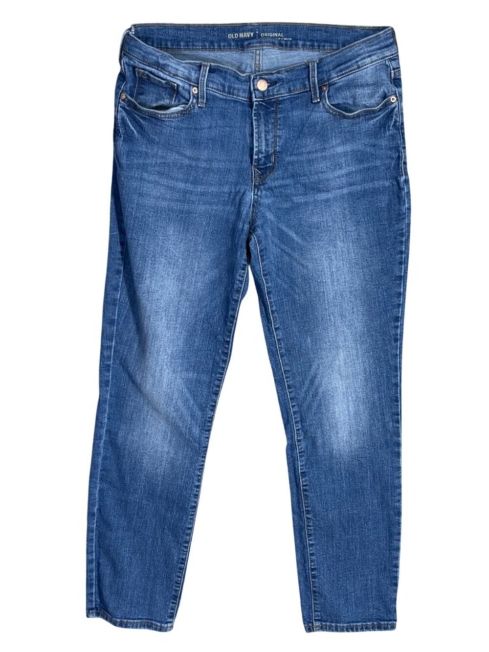 Old Navy Jeans Original Mid-Rise Medium Wash Size 10 Regular Fading